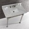 Kingston Brass KVPB36MSQ6 36-Inch Carrara Marble Console Sink, Marble White/Polished Nickel KVPB36MSQ6 - alternate 3
